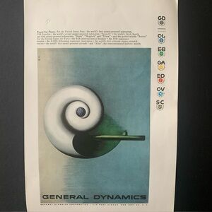 Vintage 1956 General Dynamics Power For Peace Ad Advertisement